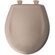Plastic Round Slow-Close Toilet Seat in Fawn Beige