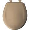 Plastic Round Slow-Close Toilet Seat in Sand