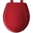 Plastic Round Slow-Close Toilet Seat in Red
