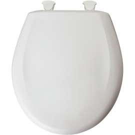 Plastic Round Slow-Close Toilet Seat in Euro White