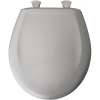 Plastic Round Slow-Close Toilet Seat in Silver