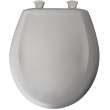 Plastic Round Slow-Close Toilet Seat in Silver
