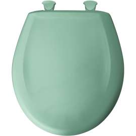 Plastic Round Slow-Close Toilet Seat in Ming Green