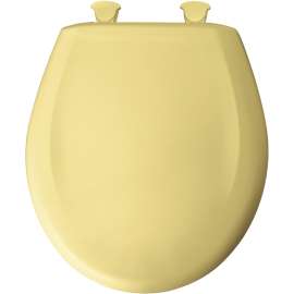 Plastic Round Slow-Close Toilet Seat in Yellow