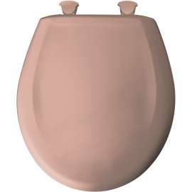 Plastic Round Slow-Close Toilet Seat in Wild Rose