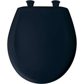 Plastic Round Slow-Close Toilet Seat in Navy
