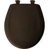 Plastic Round Slow-Close Toilet Seat in Espresso Brown