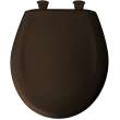 Plastic Round Slow-Close Toilet Seat in Espresso Brown