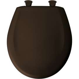 Plastic Round Slow-Close Toilet Seat in Espresso Brown