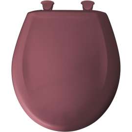 Plastic Round Slow-Close Toilet Seat in Raspberry