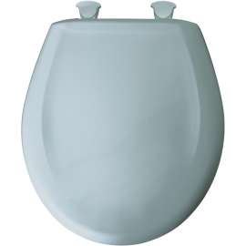 Plastic Round Slow-Close Toilet Seat in Heron Blue