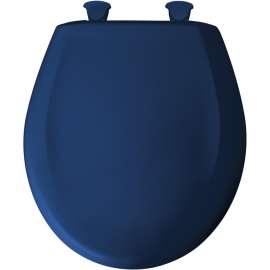 Plastic Round Slow-Close Toilet Seat in Colonial Blue