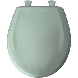 Plastic Round Slow-Close Toilet Seat in Seafoam