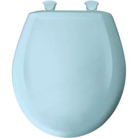 Plastic Round Slow-Close Toilet Seat in Dresden Blue
