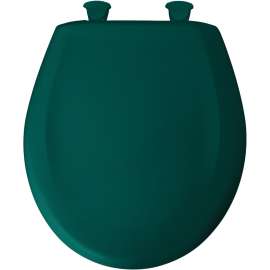 Plastic Round Slow-Close Toilet Seat in Teal