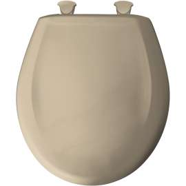 Plastic Round Slow-Close Toilet Seat in Sandbar
