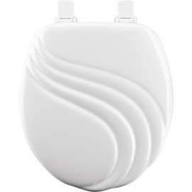 27EC 000 Wood Round Toilet Seat in White