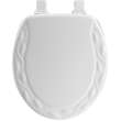 Wood Round Toilet Seat in White
