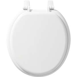 400TTA 000 Wood Round Toilet Seat in White