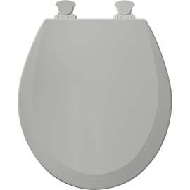 Wood Round Toilet Seat in Ice Grey