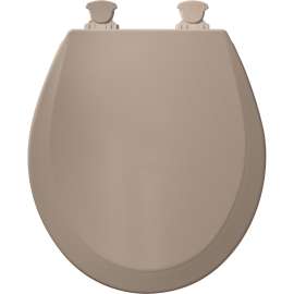 Wood Round Toilet Seat in Fawn Beige