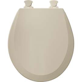 Wood Round Toilet Seat in Almond