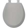 Wood Round Toilet Seat in Silver