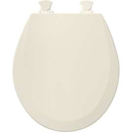 500EC 346 Wood Round Toilet Seat in Biscuit