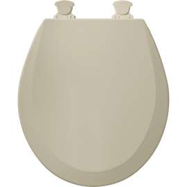 Wood Round Toilet Seat in Bone