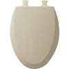 Wood Elongated Toilet Seat in Bone