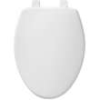 7300SL 000 Plastic Elongated Slow-Close Toilet Seat in White