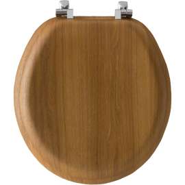 Wood Round Toilet Seat in Oak Veneer