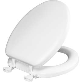 115EC Mayfair by Bemis Eden(TM) Elongated Cushioned Vinyl Soft Toilet Seat in White Featuring Stay·Tite(R) Seat Fastening System(TM), Easy·Clean(R), and DuraGuard(R)