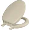 115EC Mayfair by Bemis Eden(TM) Elongated Cushioned Vinyl Soft Toilet Seat in Bone Featuring Stay·Tite(R) Seat Fastening System(TM), Easy·Clean(R), and DuraGuard(R)
