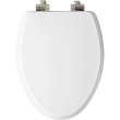 126NISLA Mayfair by Bemis Benton(R) Elongated Enameled Wood White Featuring Stay·Tite(R) Seat Fastening System(TM) and Whisper·Close(R) with Metal Brushed Nickel Hinges