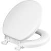15EC Mayfair by Bemis Eden(TM) Round Cushioned Vinyl Soft Toilet Seat in White Featuring Stay·Tite(R) Seat Fastening System(TM), Easy·Clean(R), and DuraGuard(R)