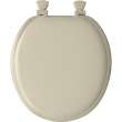 15EC Mayfair by Bemis Eden(TM) Round Cushioned Vinyl Soft Toilet Seat in Bone Featuring Stay·Tite(R) Seat Fastening System(TM), Easy·Clean(R), and DuraGuard(R)