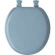 15EC Mayfair by Bemis Eden(TM) Round Cushioned Vinyl Soft Toilet Seat in Sky Blue Featuring Stay·Tite(R) Seat Fastening System(TM), Easy·Clean(R), and DuraGuard(R)
