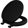 15EC Mayfair by Bemis Eden(TM) Round Cushioned Vinyl Soft Toilet Seat in Black Featuring Stay·Tite(R) Seat Fastening System(TM), Easy·Clean(R), and DuraGuard(R)