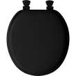 15EC Mayfair by Bemis Eden(TM) Round Cushioned Vinyl Soft Toilet Seat in Black Featuring Stay·Tite(R) Seat Fastening System(TM), Easy·Clean(R), and DuraGuard(R)