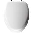 1815CP Mayfair by Bemis Eden Elongated Cushioned Vinyl Soft Toilet Seat in White Featuring Stay·Tite(R) Seat Fastening System(TM) and Chrome Hinges