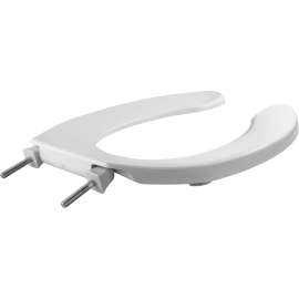 255SSC Church Elongated Plastic Toilet Seat in White with Self-Sustaining Check Hinges