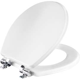 26CHSLA Mayfair by Bemis Benton(R) Round Enameled Wood White Featuring Stay·Tite(R) Seat Fastening System(TM) and Whisper·Close(R) with Metal Chrome Hinges