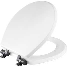 26MBSL Mayfair by Bemis Benton(R) Round Enameled Wood White Featuring Stay·Tite(R) Seat Fastening System(TM) and Whisper·Close(R) with Metal Matte Black Hinges