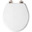 26NISLA Mayfair by Bemis Benton(R) Round Enameled Wood White Featuring Stay·Tite(R) Seat Fastening System(TM) and Whisper·Close(R) with Metal Brushed Nickel Hinges