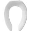 295CT Church Elongated Open Front Less Cover Commercial Plastic Toilet Seat in White with Stay·Tite(R) Commercial Fastening System(TM) and Check Hinges