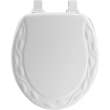 34ECA Mayfair by Bemis Ivy(TM) Round Enameled Wood Ivy Design Toilet Seat in White with Stay·Tite(R) Seat Fastening System(TM) and Easy·Clean(R)