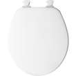 540EC Church Round Enameled Wood Toilet Seat in White Featuring Easy·Clean(R)