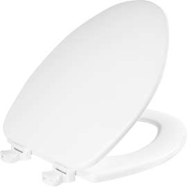 585EC Church Elongated Enameled Wood Toilet Seat in White with Easy·Clean(R) Hinges