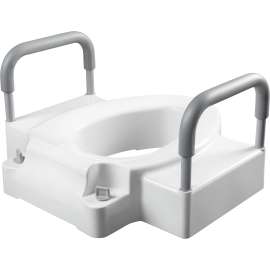 A84505T Bemis Independence Rise(TM) Plastic 4.5" Raised Elongated/Round Toilet Seat with Support Arms Featuring Stay·Tite(R) Seat Fastening System(TM) and Easy·Clean(R)